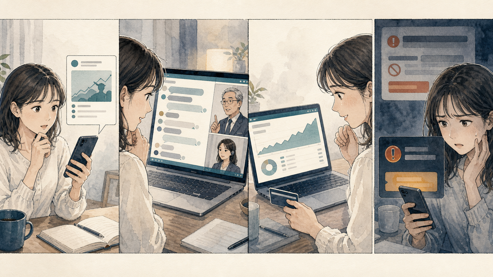 SNSからLINEの投資グループへ誘導され利益表示と追加請求に直面する流れ